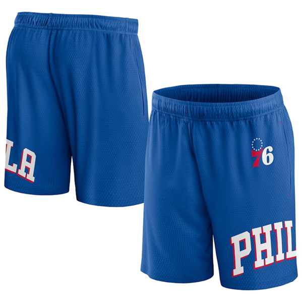 Men's Philadelphia 76ers Royal Free Throw Mesh Shorts